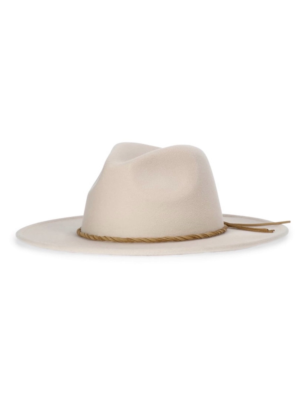 NWT Time and Tru Beige Felt Wide-Brim Ranch Hat with Braided Band OS Adjustable